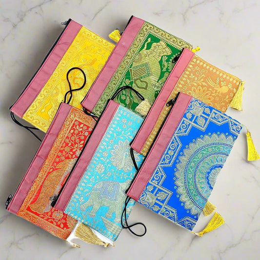 A set of small silk gift bags, ideal as wedding favors or party return gifts.