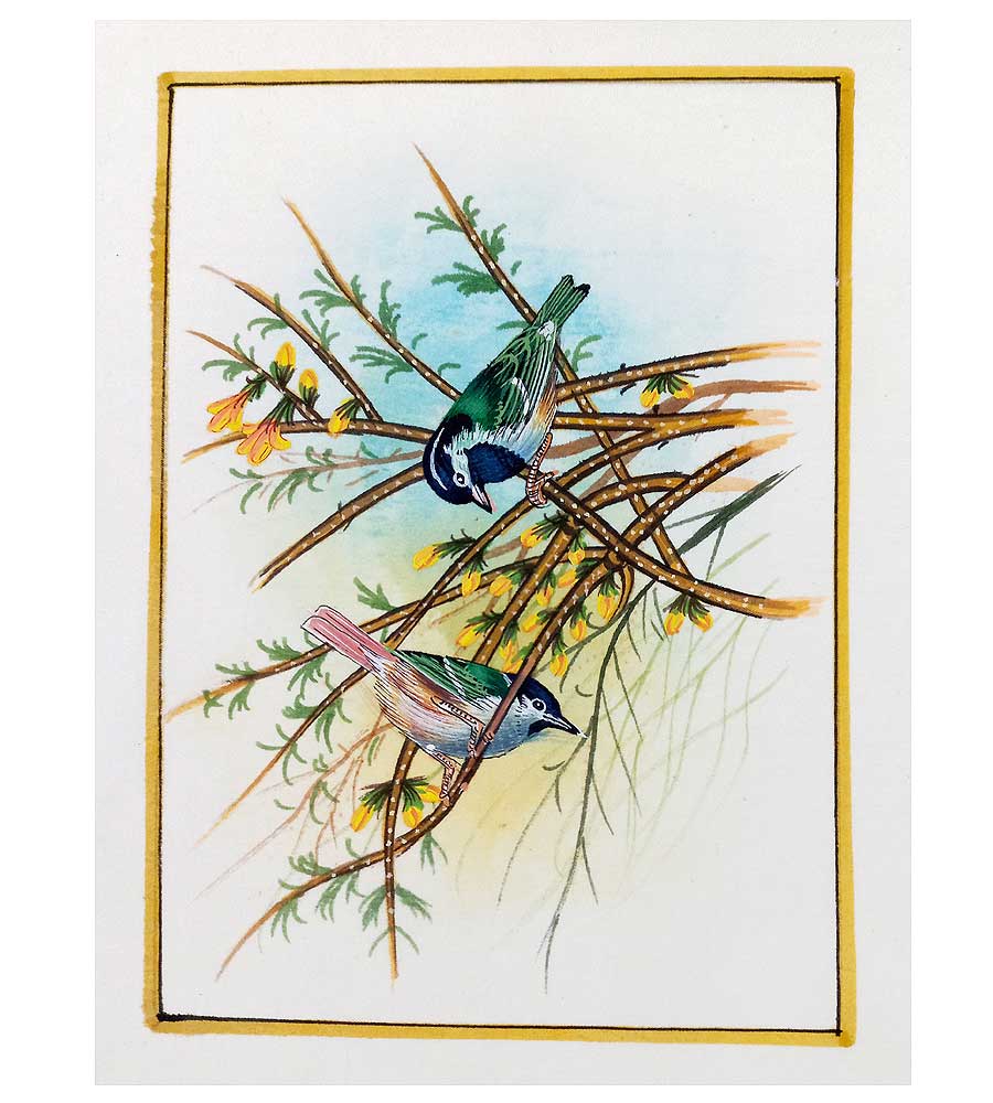 An exquisite, hand-painted silk art piece for art enthusiasts, with an unframed design for custom framing.