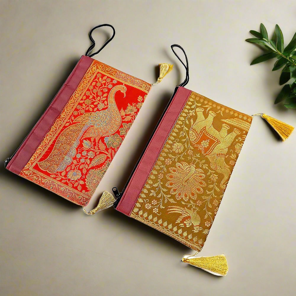A small silk pouch bag with a drawstring, perfect for holding gifts or jewelry.