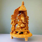 A sitting Ganesha with Riddhi Siddhi showpiece, a perfect gift for any auspicious occasion.