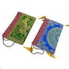 A small, luxurious silk pouch for storing precious jewelry or other small trinkets.
