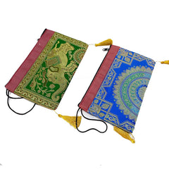 A small, luxurious silk pouch for storing precious jewelry or other small trinkets.
