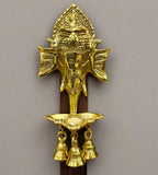 A spiritual Ganesha metal wall art piece, perfect for a pooja room or home temple.