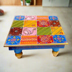 Traditional wooden painted furniture piece with intricate handwork
