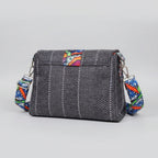 Side profile showing the depth and 10x8 inch dimensions of the floral finesse bag
