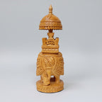 Rear profile of a wooden Ambabari elephant showcasing traditional India artisan expertise.