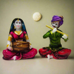 Traditional Rajasthani couple showpiece with fine craftsmanship, perfect for home, office décor, or gifting.