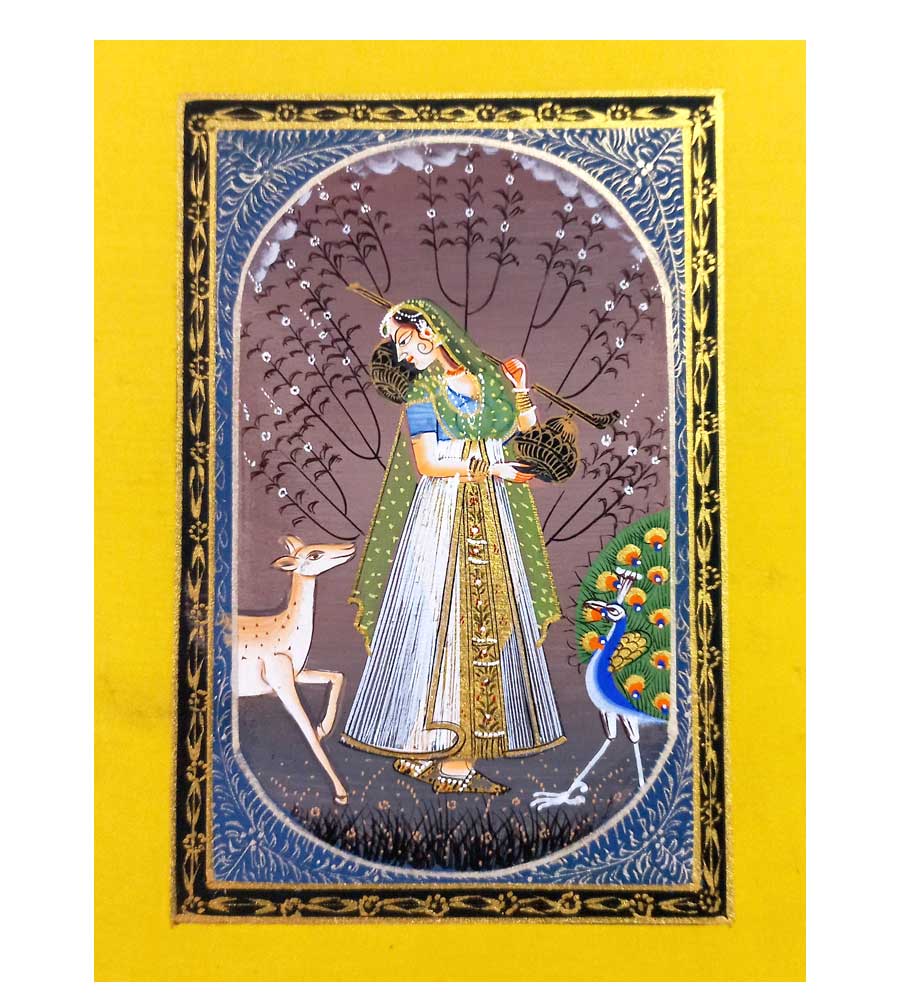 A traditional unframed painting on silk, a perfect addition to any home decor.