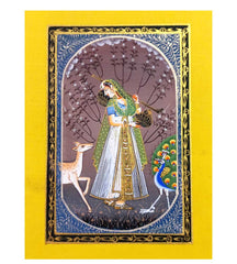 A traditional unframed painting on silk, a perfect addition to any home decor.
