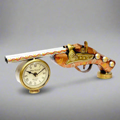 A unique gun-themed desk clock, a great gift for friends and family.