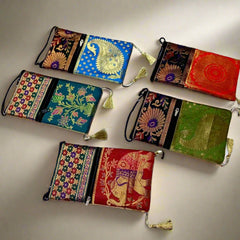 Trendy silk phone pouch cover with dual zip, perfect for daily use or gifting