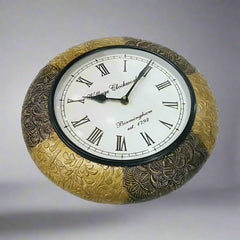 Intricately designed wooden vintage wall clock for living room decor