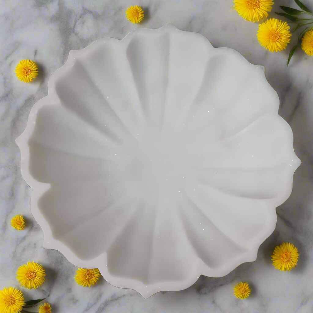 Decorative white marble urli bowl for festive décor