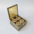 Wooden dry fruit gift box with 4 airtight glass jars
