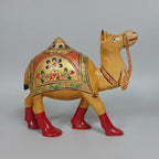 Handmade Wooden Camel Showpiece – Emboss Painting Detail View