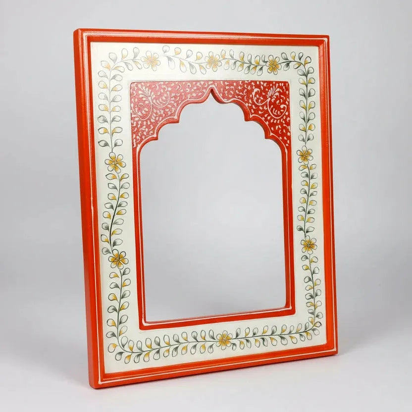 Wooden Jharokha Frame with Mughal Arch Design for Wall Decoration