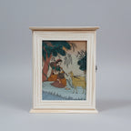 10.5 inch height wooden key box with traditional gemstone painting and 8 hooks.