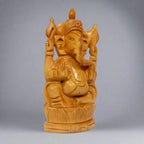Elegant wooden Ganpati idol by KK Gift Store, combining cultural tradition with durable craftsmanship