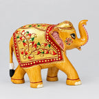 Beautifully displayed wooden lucky elephant statue, perfect for housewarming and new venture gifting.