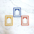 Wooden Painted Frame for Wall Decor - Handcrafted Jharokha in Blue Yellow and Orange