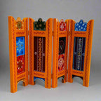 Beautifully painted wooden partition panel with floral motifs, perfect for home or boutique display.