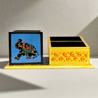 A multi-purpose wooden pen holder and organizer, an ideal gift for office workers and men.