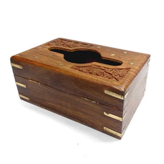Luxury carved wooden tissue box for living room or office