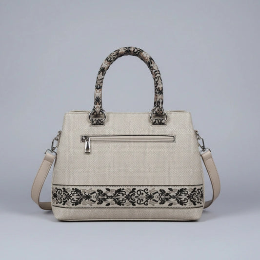 Professional woven texture sling bag for women featuring a detachable shoulder strap for crossbody wear.