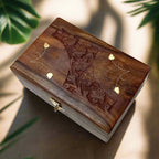 Fine quality wood jewelry organizer with red velvet lining – secure lock, perfect girls gift from KK Gift Store.