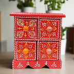 An 18cm wooden jewelry organizer, a beautiful piece for women's jewelry collection.