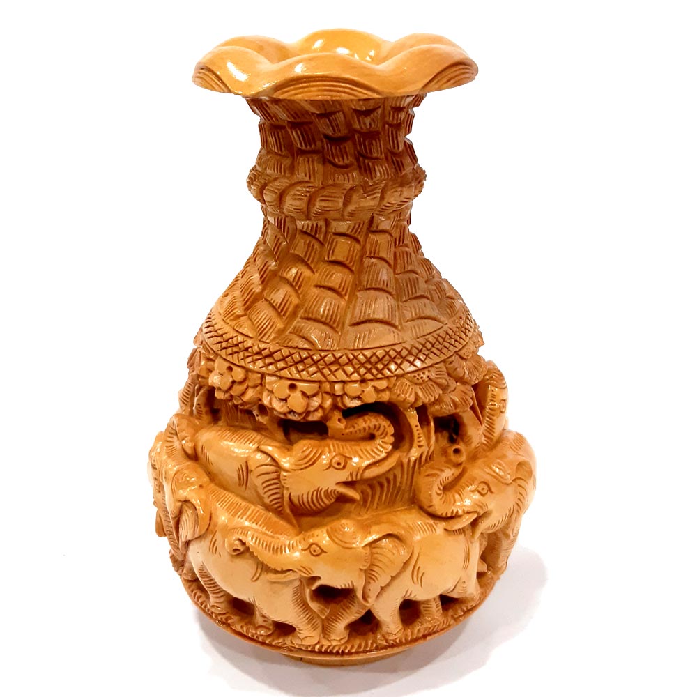Wood Carving Vase Collection