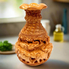 Wood Carving Vase Collection