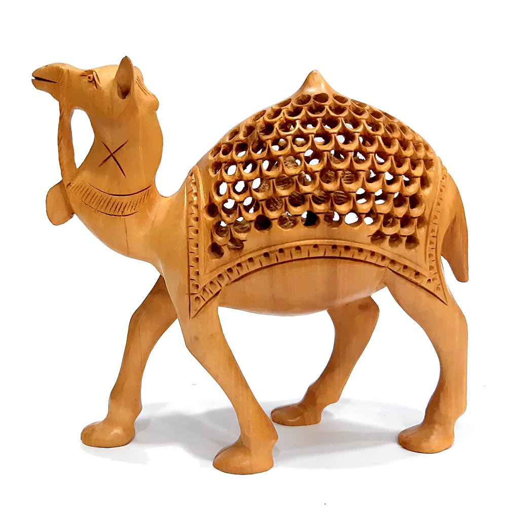 Wooden Undercut Camel Statue