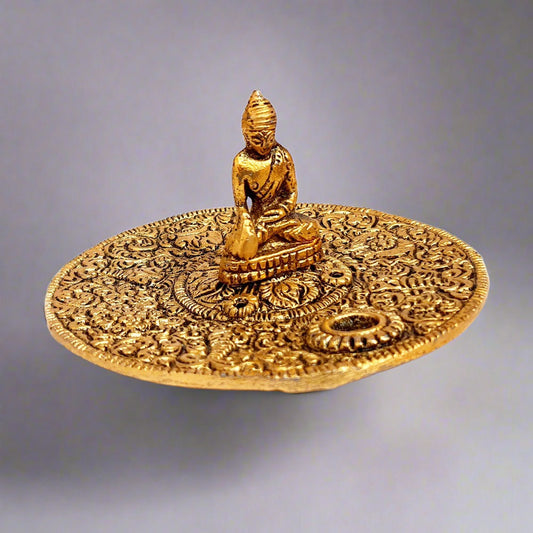 Metal Incense Holder with Gold