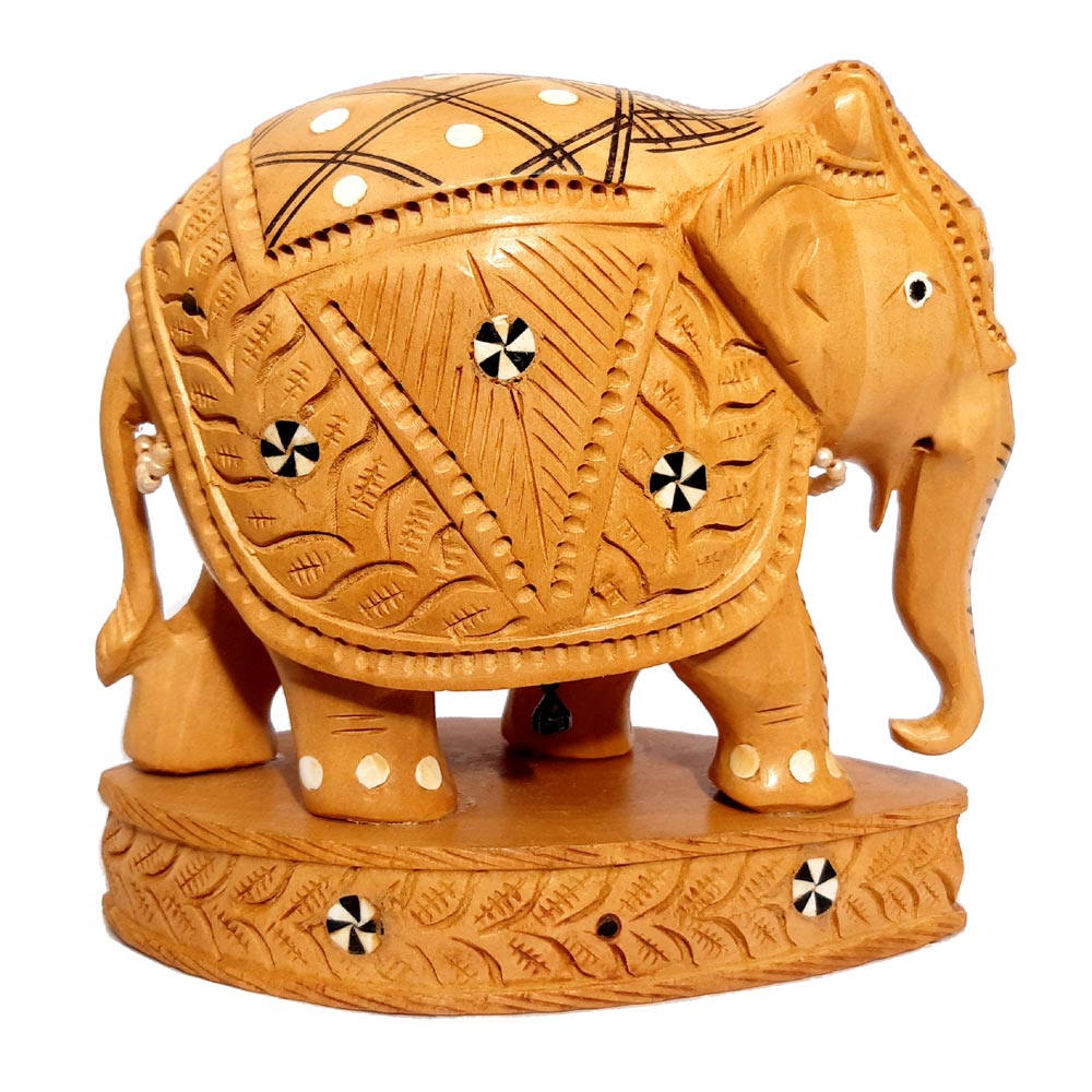 Wood Carving Elephant Statue