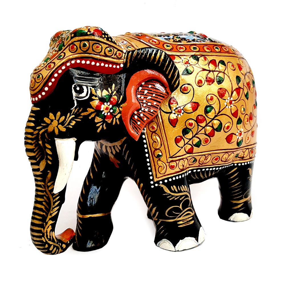 Wooden Painting Elephant Idol