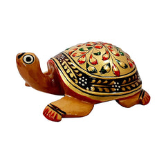 Wooden Hand Painted Tortoise Statue