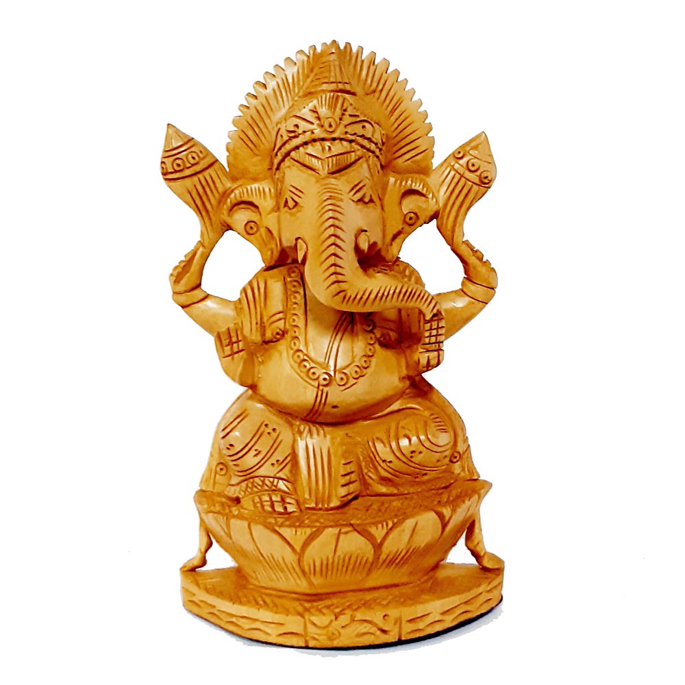 Wooden Ganesh Idol