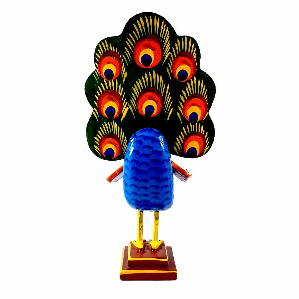 Wooden Peacock Figurine