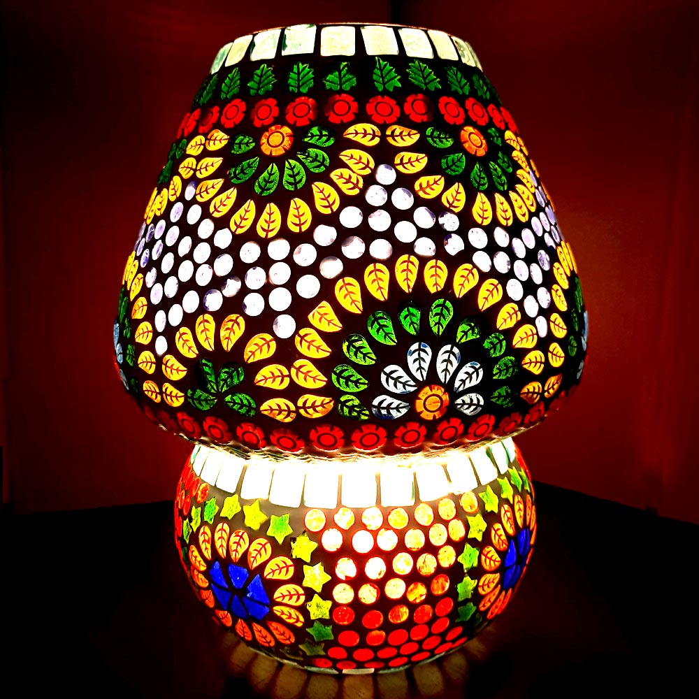 Large Mosaic Glass Lamp