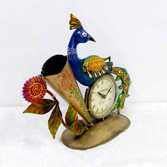 Peacock Design Table Clock