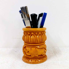 Wood Carving Pen & Pencil Holder