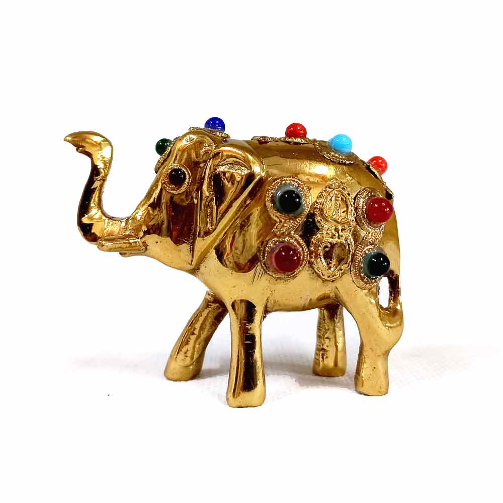 Brass Trunk Up Elephant Statue