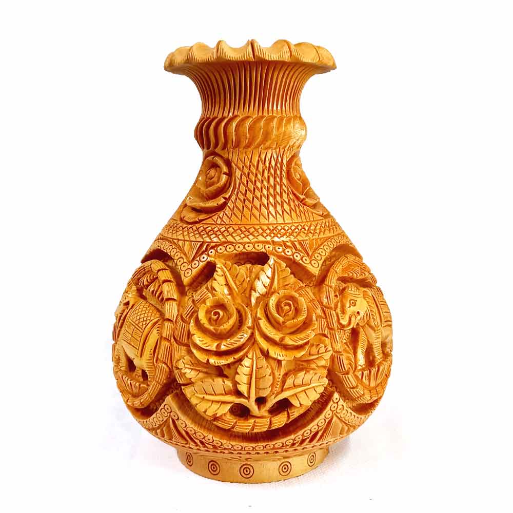Handcrafted Wooden Flower Vase