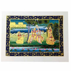 Miniature Painting of Radha Krishna on Swing