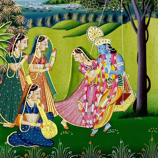 Silk Painting of Lord Krishna