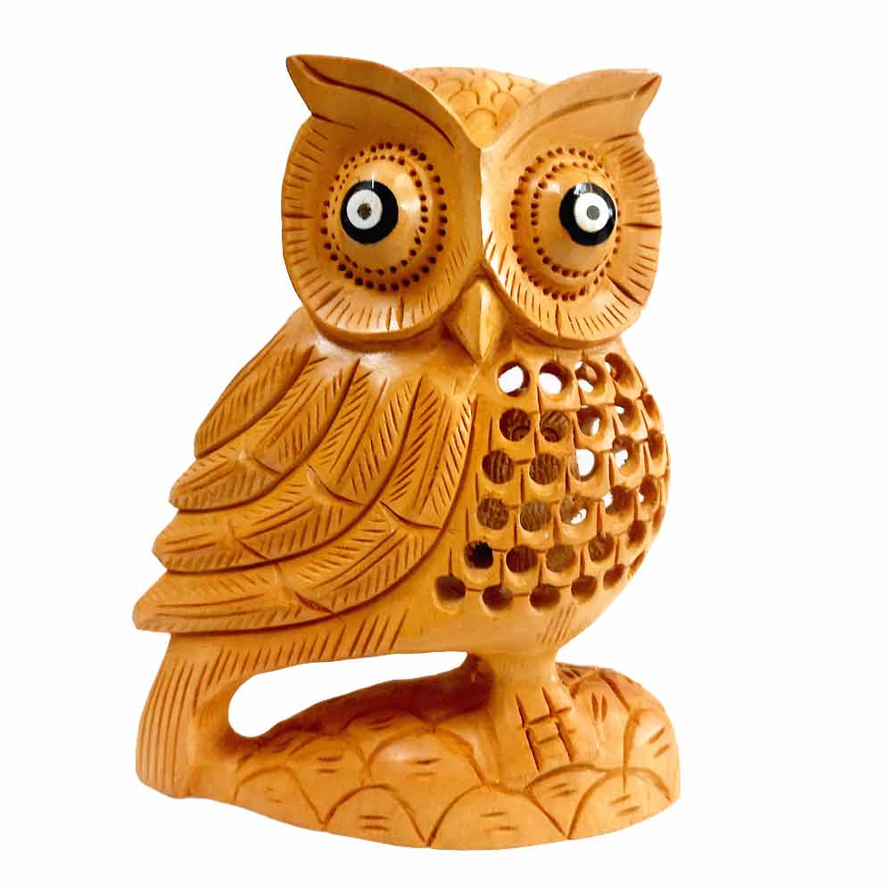 Wooden Owl Showpiece