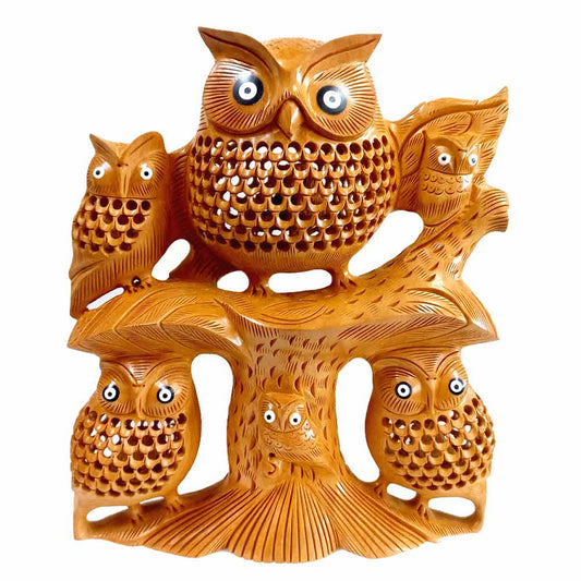 Wooden Family Owl