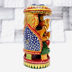 Wooden Hand Painted Ganesh Statue
