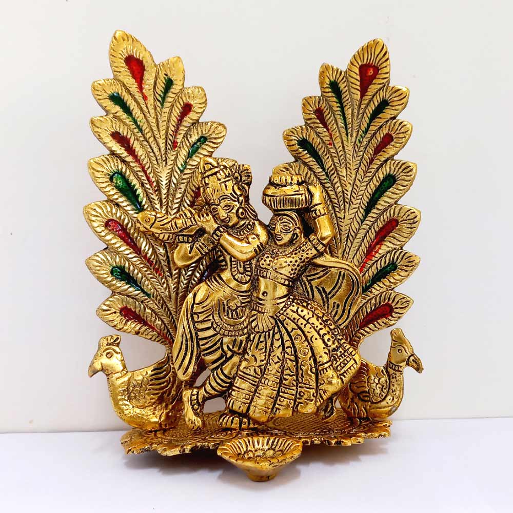 Metal Radha Krishna Figurine